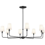 Pallas Chandelier - Black / White Linen