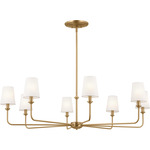 Pallas Chandelier - Brushed Natural Brass / White Linen