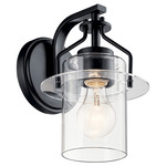 Everett Wall Sconce - Black / Clear