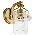 Everett Wall Sconce - Brushed Brass / Clear
