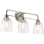 Meller Bathroom Vanity Light - Nickel Textured / Clear