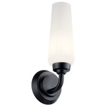 Truby Wall Sconce - Black / Satin Etched