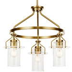 Everett Chandelier - Brushed Brass / Clear