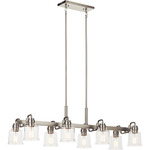 Aivian Linear Chandelier - Nickel Textured / Clear