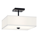 Shailene Square Semi Flush Ceiling Light - Black / White