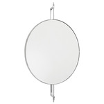 Rotating Wall Mirror - Brushed Steel
