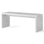 Plinth Bridge Coffee Table - White Marble