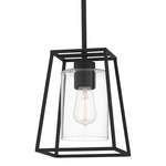 Prescott Mini Pendant - Matte Black / Clear