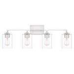 Prescott Bathroom Vanity Light - Brushed Nickel / Clear