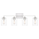 Prescott Bathroom Vanity Light - Brushed Nickel / Clear