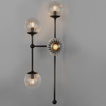 Armstrong Tall Wall Sconce - Black Gunmetal / Dries Ribbon