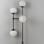 Armstrong Tall Wall Sconce - Black Gunmetal / Marble Matte