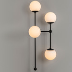 Armstrong Tall Wall Sconce - Black Gunmetal / Opal Matte