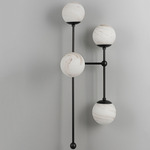 Armstrong Tall Wall Sconce - Black Gunmetal / Marble Matte