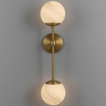 Armstrong Wall Sconce - Lacquered Burnished Brass / Marble Matte