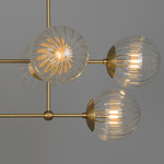 Armstrong Linear Chandelier - Lacquered Burnished Brass / Dries Ribbon