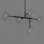 Axis Linear Chandelier - Black Gunmetal / Transparent