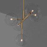 Axis Linear Chandelier - Lacquered Burnished Brass / Transparent