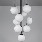 Globe Cluster Multi Light Pendant - Black Gunmetal / Opal Matte