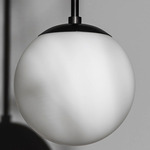 Globe Pendant - Black Gunmetal / Opal Matte