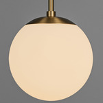 Globe Pendant - Lacquered Burnished Brass / Opal Matte