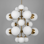 Glow Chandelier - Lacquered Burnished Brass / Opal Matte