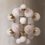 Glow Chandelier - Lacquered Burnished Brass / Marble Matte