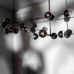 Molecule Linear Chandelier - Black Gunmetal / Transparent