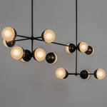 Molecule Linear Chandelier - Black Gunmetal / Sand Blasted