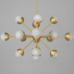 Molecule Spark Oval Chandelier - Lacquered Burnished Brass / Sand Blasted