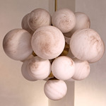 Nova Chandelier - Lacquered Burnished Brass / Marble Matte