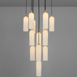 Odyssey Multi Light Pendant - Lacquered Burnished Brass / Opal Matte