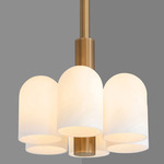 Odyssey Tube Pendant - Lacquered Burnished Brass / Opal Matte