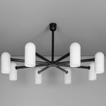 Odyssey Round Chandelier - Black Gunmetal / Opal Matte