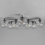 Orion Round Chandelier - Black Gunmetal / Dries Ribbon