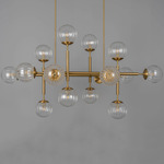 Riegel Linear Chandelier - Lacquered Burnished Brass / Dries Ribbon