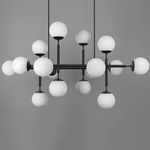 Riegel Linear Chandelier - Black Gunmetal / Opal Matte