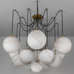 Spider Chandelier - Lacquered Burnished Brass / Marble Matte