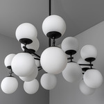 Zodiac Chandelier - Black Gunmetal / Opal Matte