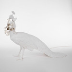 Peacock Table Lamp - White