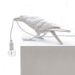 Bird Playing Table Lamp - White