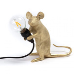The Mouse Lamp with USB Port - Gold / Black Cord