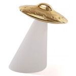 Roswell Table Lamp - White / Brass