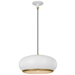 Clasica Semi Circle Pendant - Burnished Brass / Matte White