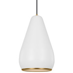 Clasica Tall Pendant - Burnished Brass / Matte White