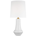 Jenna Table Lamp - White / White Linen