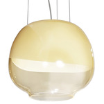 Mirage Pendant - Glossy White / Amber