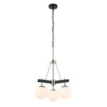 Allie Chandelier - Polished Nickel / Black / White