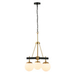 Allie Chandelier - Satin Brass / Black / White