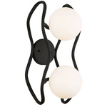 Black Betty Dual Wall Sconce - Carbon / Opal